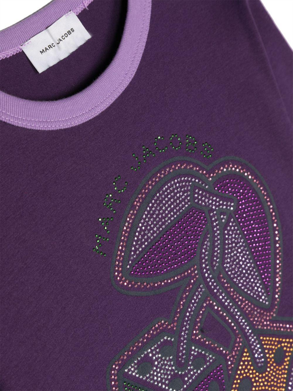 T-shirt viola bambina con applicazioni W15669 923 Marc Jacobs Kids 