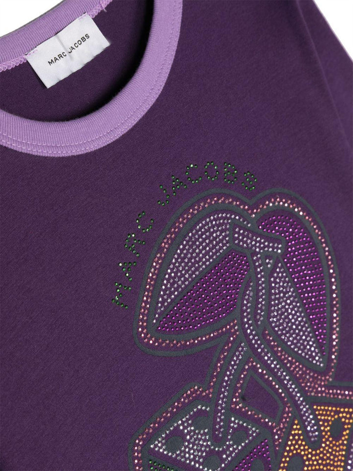 T-shirt viola bambina con applicazioni W15669 923 Marc Jacobs Kids 