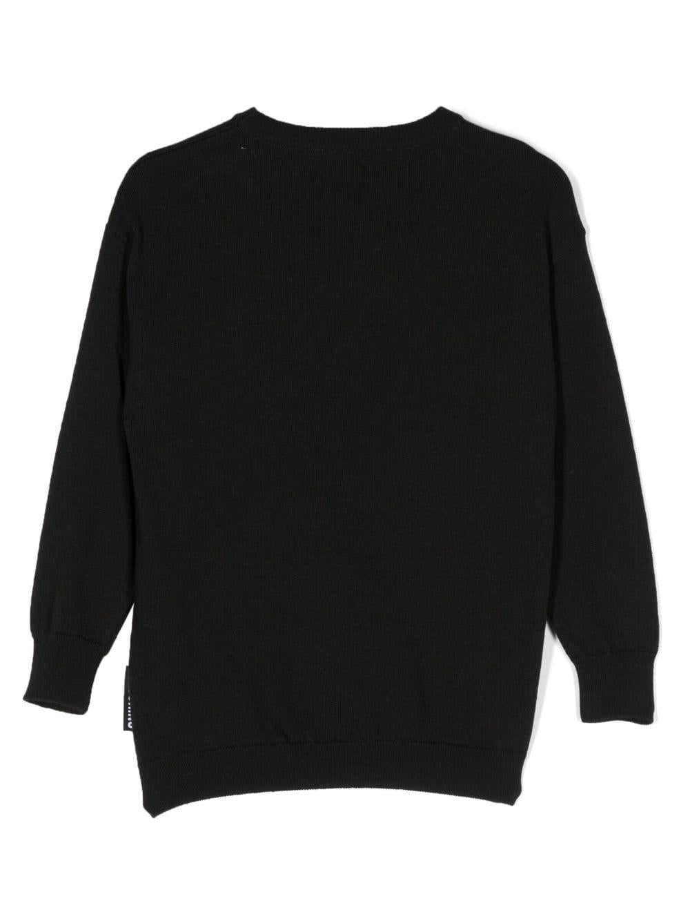 Felpa nera unisex con stampa