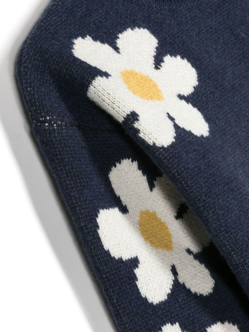 Maglione blu navy bambina con logo ricamato