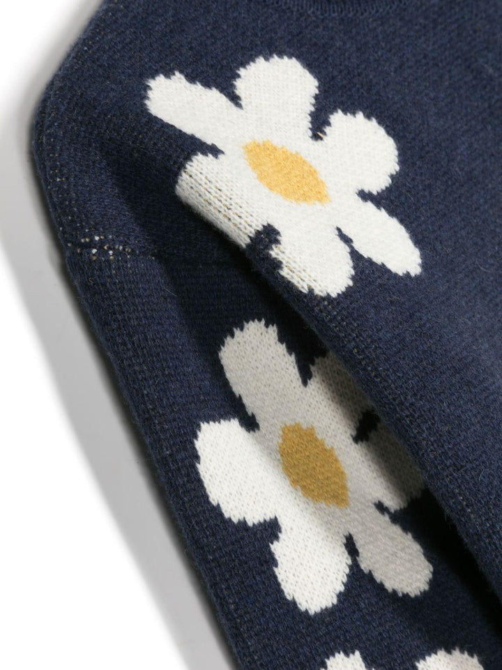 Maglione blu navy bambina con logo ricamato