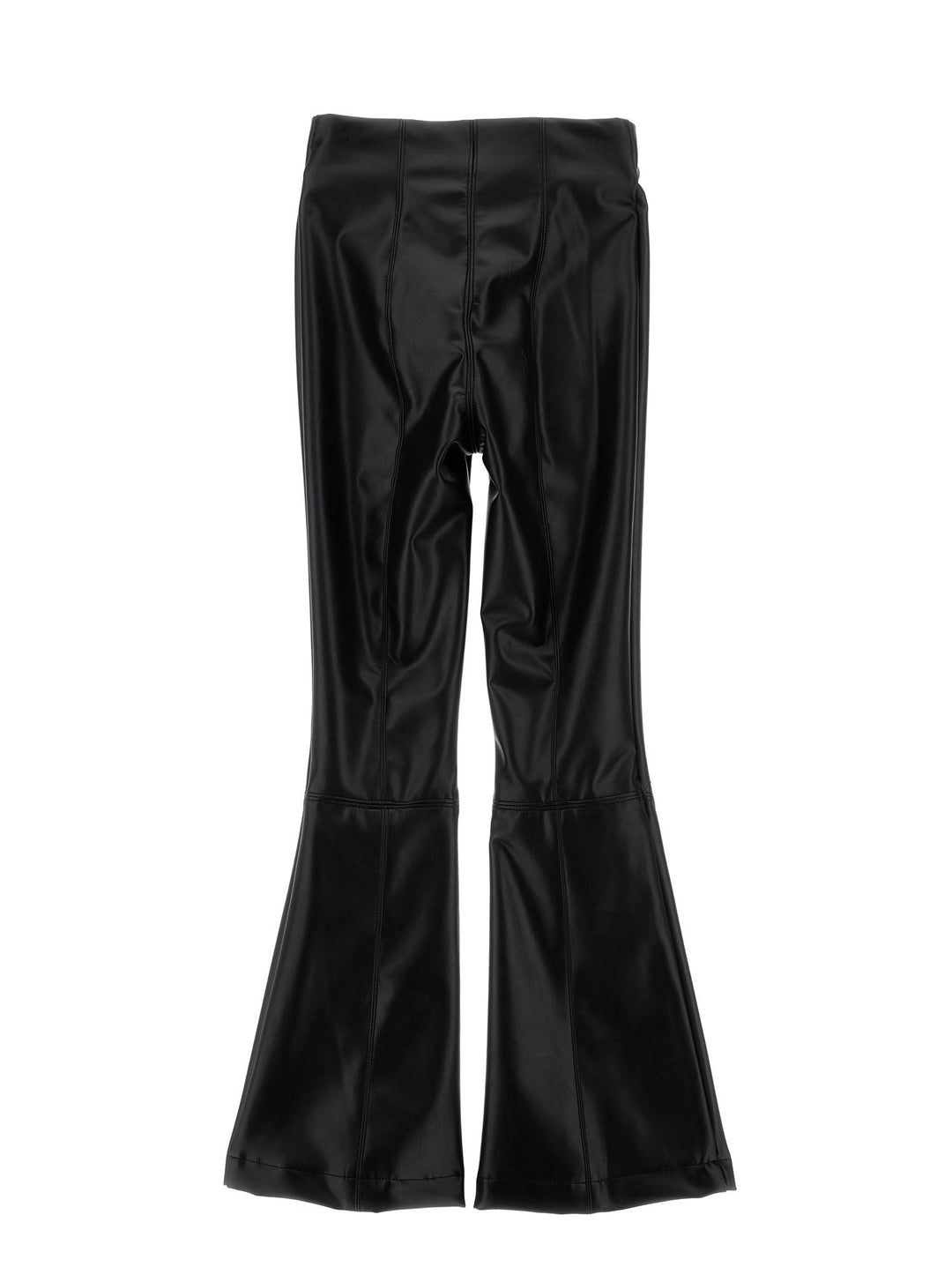 Pantaloni neri bambina in cotone con patch logo