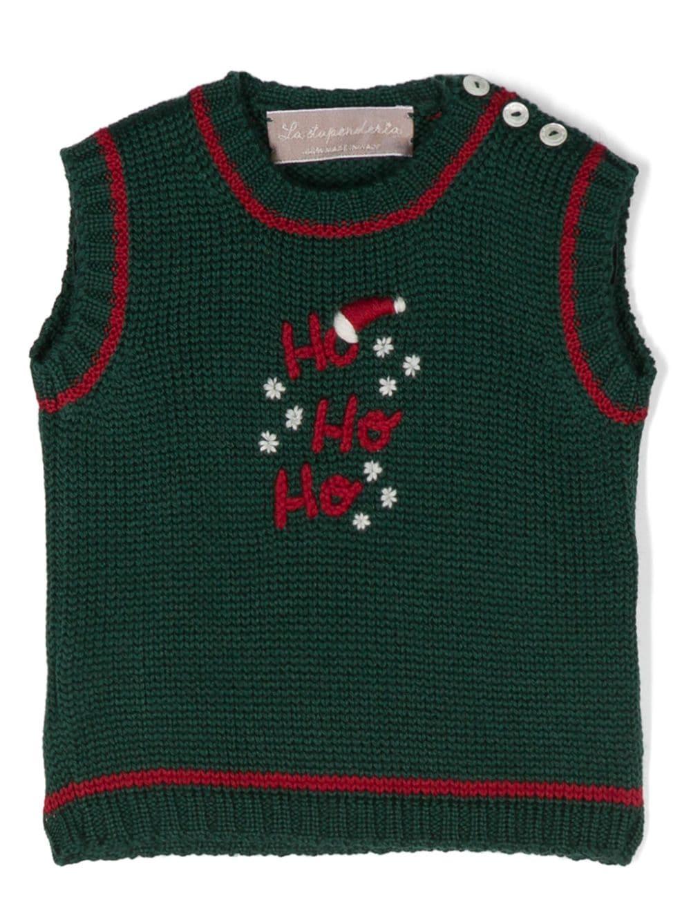 Cardigan verde/rosso unisex