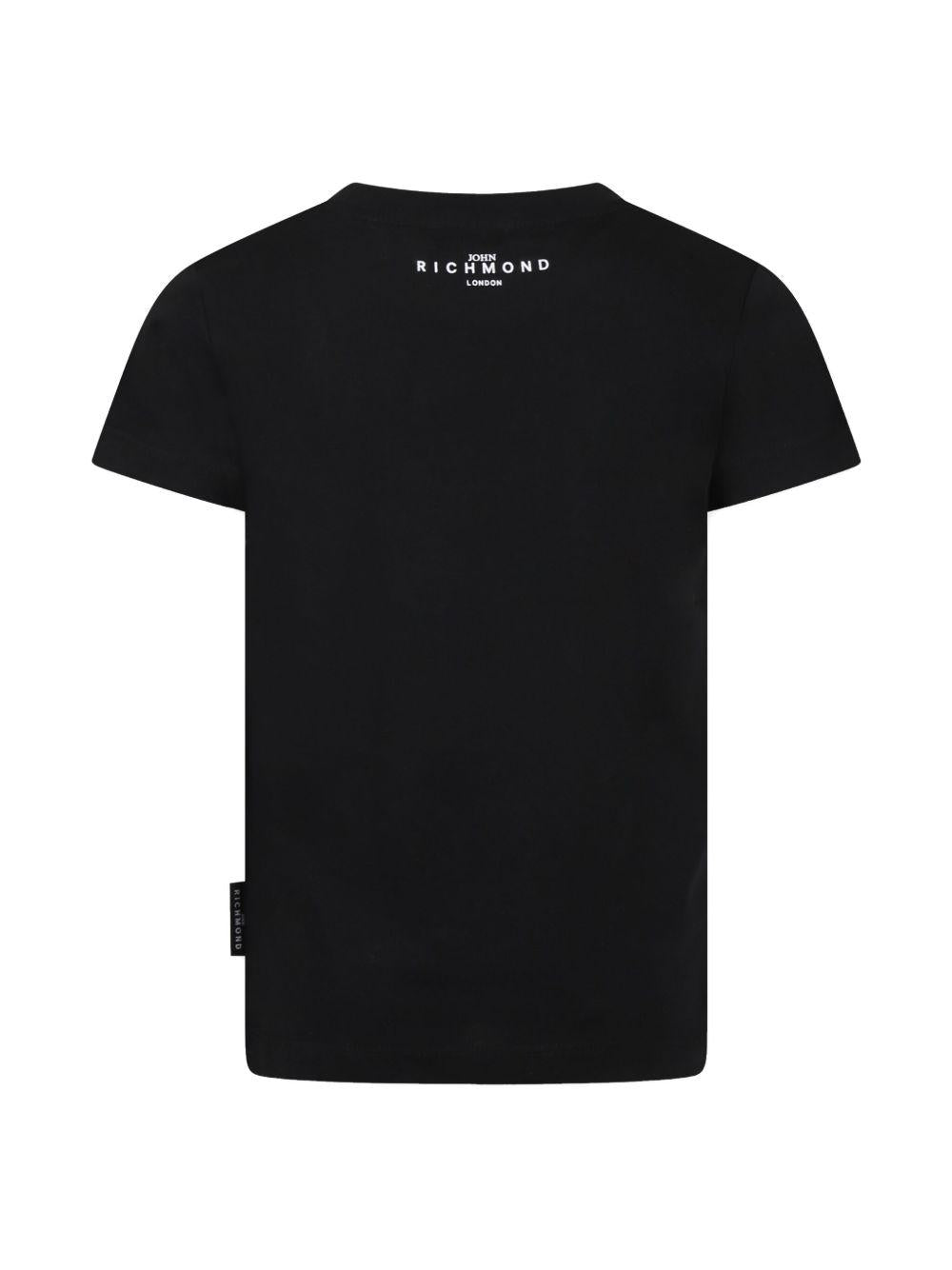 t-shirt nera bambino RBP25003TSBCL BLACKWHT JOHN RICHMOND KIDS 