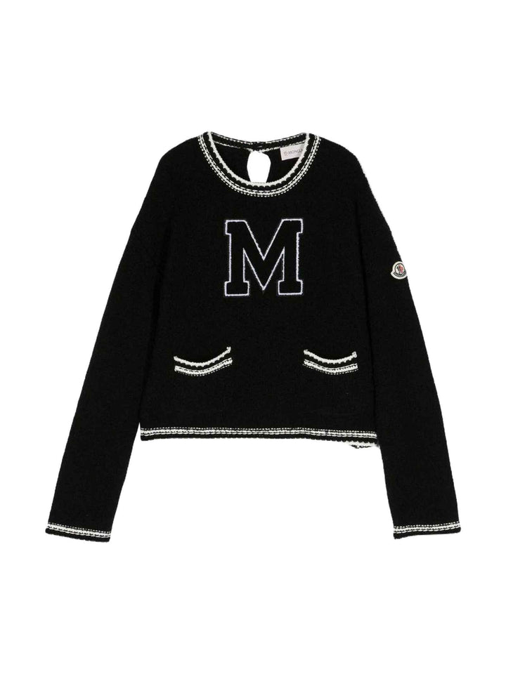 Maglia nera unisex 9C00001M1175 P90 Moncler Kids 