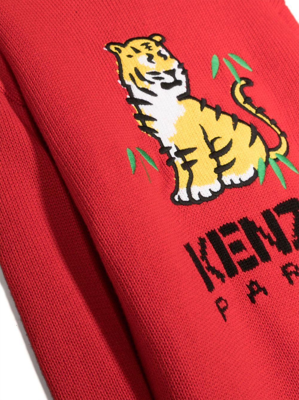 Abito rosso bambina con logo K12336 990 KENZO KIDS 