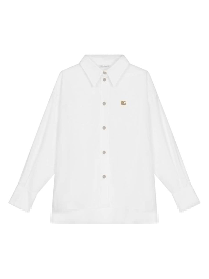 Camicia bianca bambina con logo