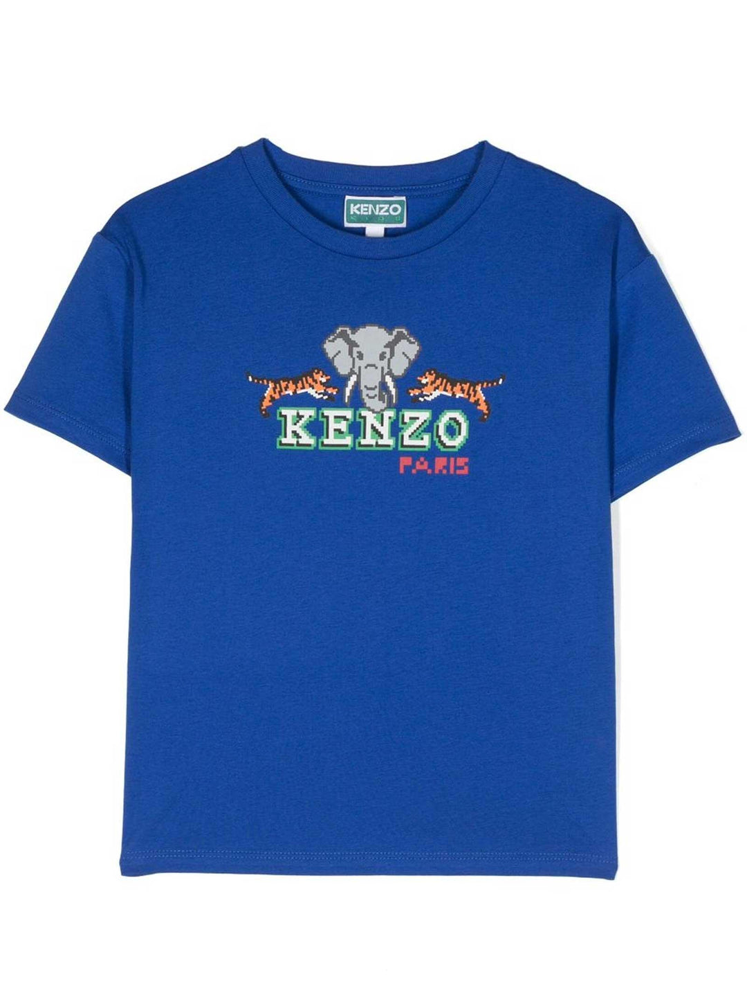 T-shirt blu bambino con stampa K25857 829 KENZO KIDS 