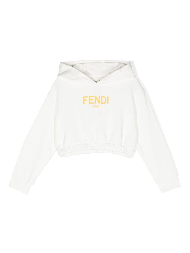 Felpa bianca con logo bambina