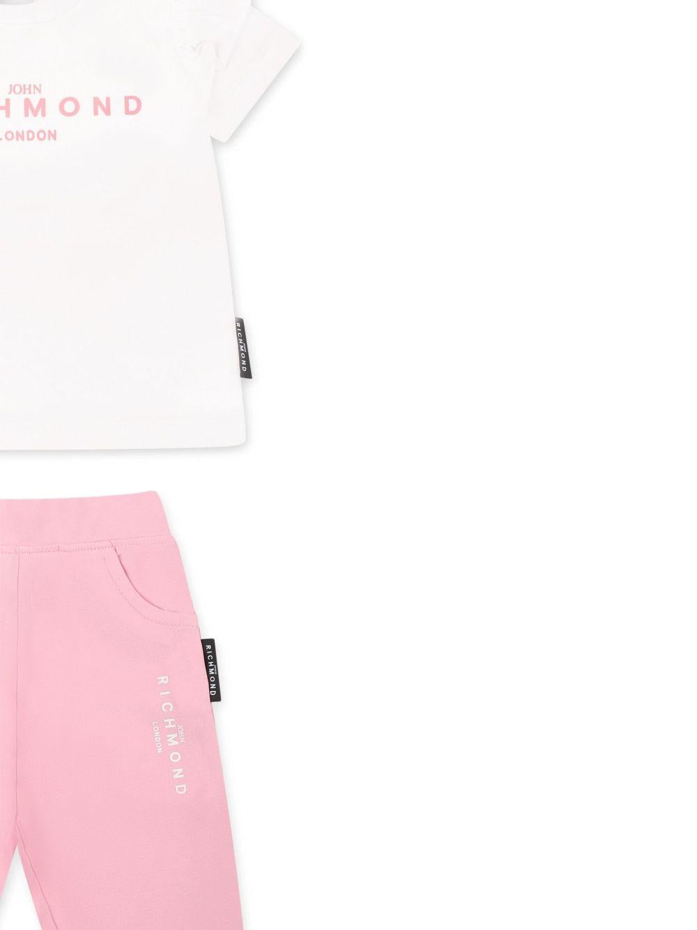 completo bianco/rosa neonata