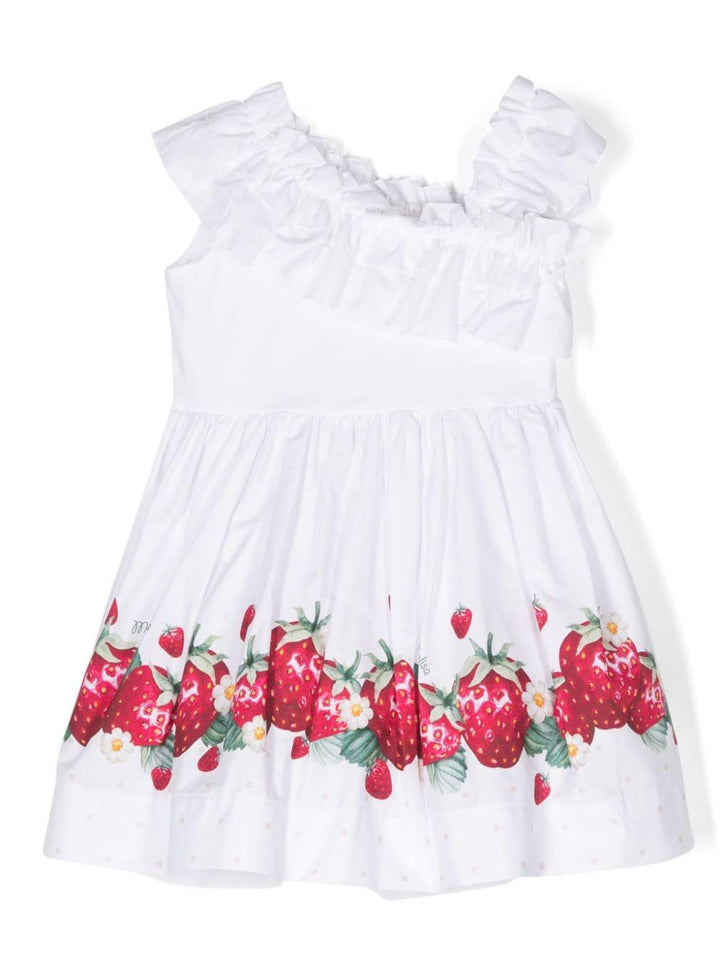 Abito bambina bianco/rosso