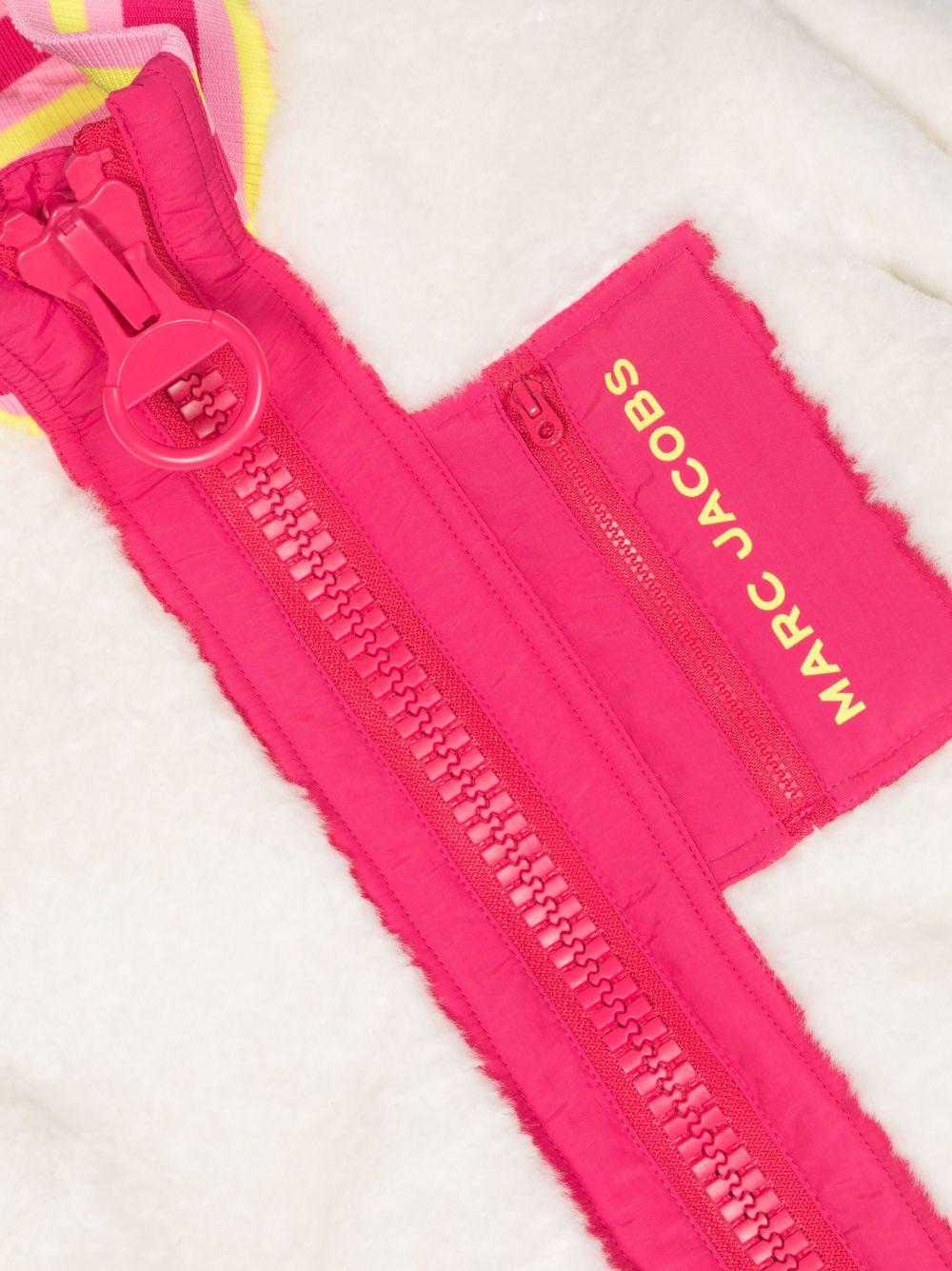 Pelliccia bianca e rosa bambina con stampa