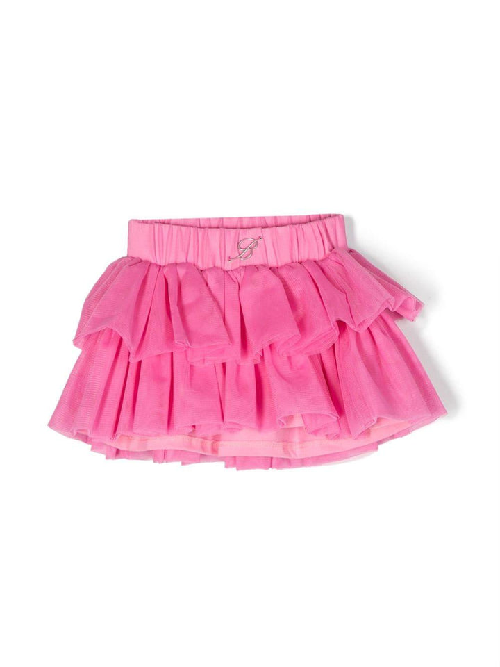Gonna rosa shocking neonata con logo