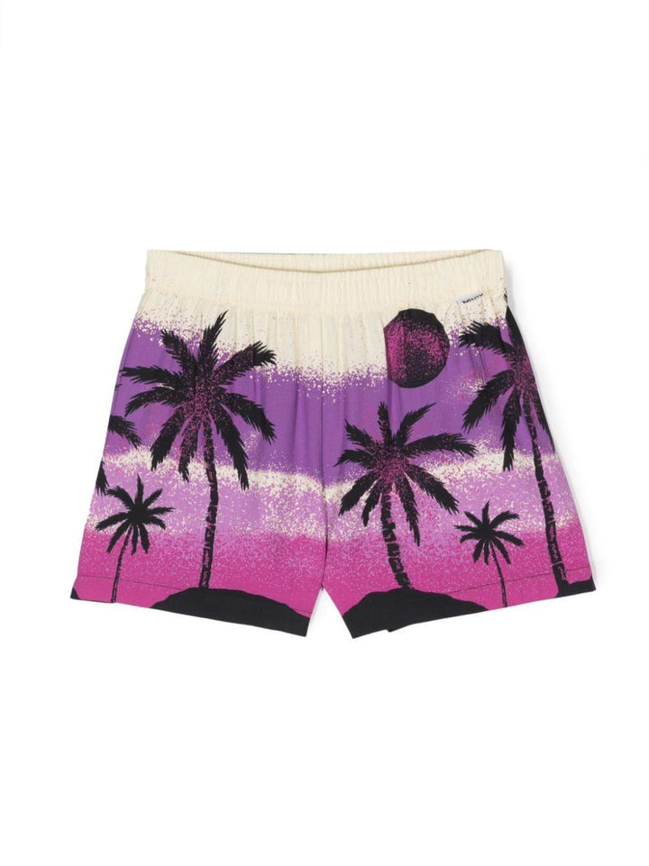 Shorts bambina viola/multicolore