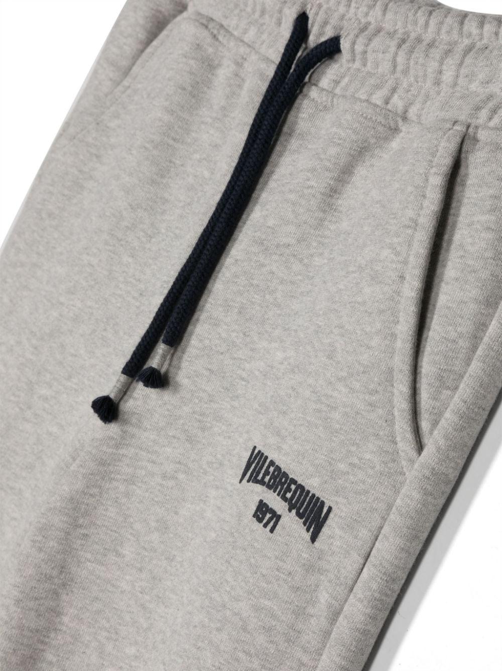 Pantaloni sportivi grigio cenere bambino con logo