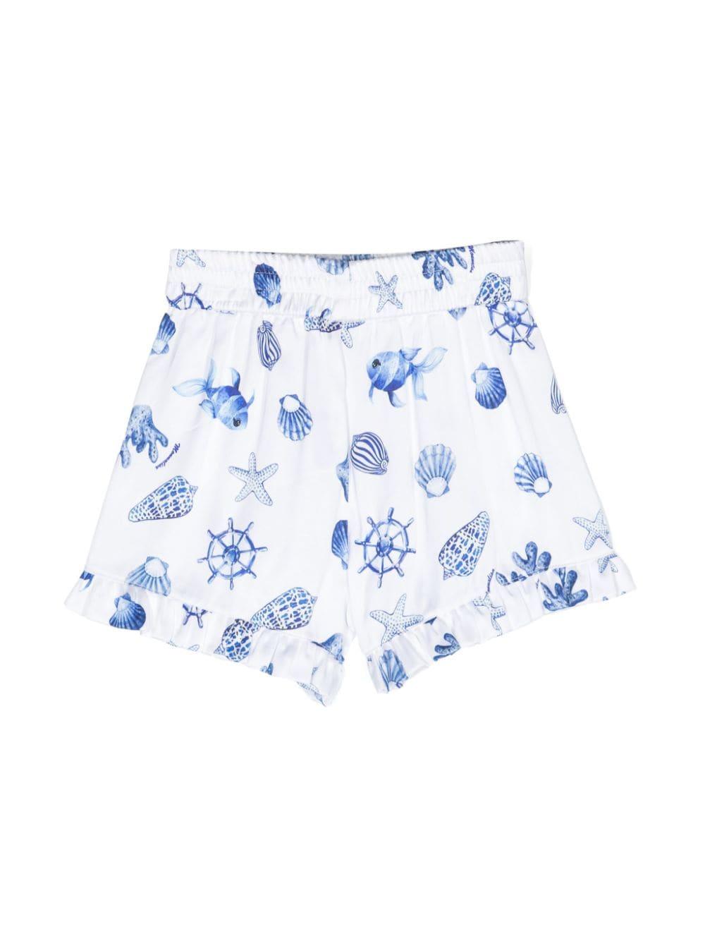 short bambina bianco/blu