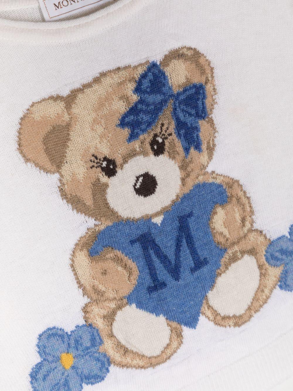 Maglia bianca bambina con ricamo multicolor