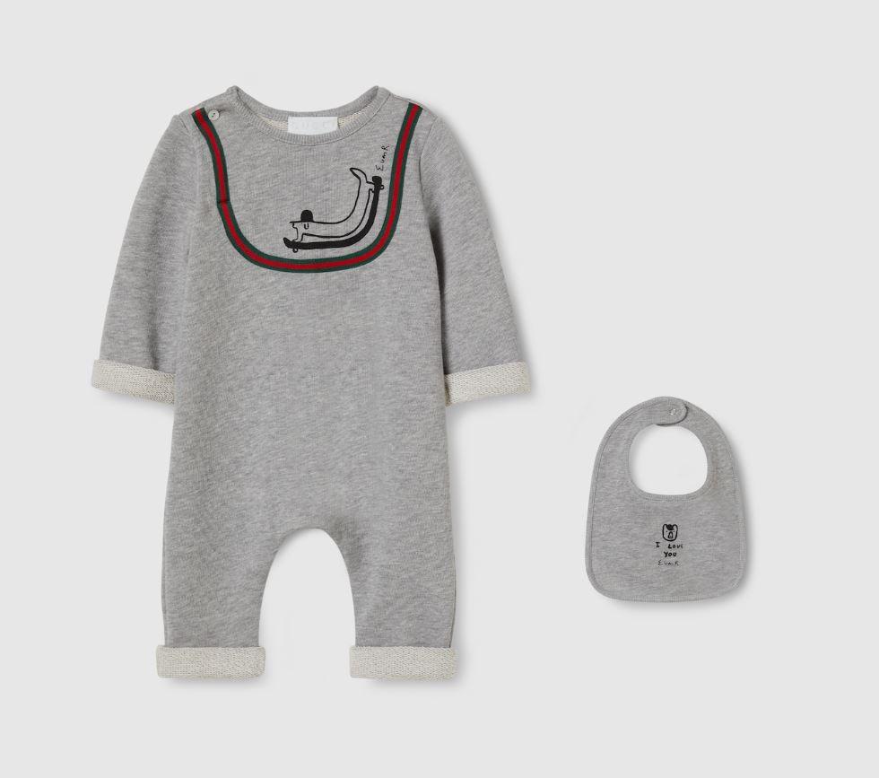 set tutina grigio neonato 828842XJHES 1183 GUCCI KIDS 