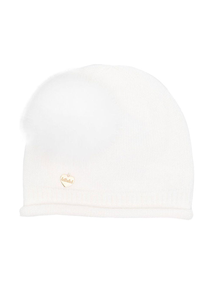 Cappello con pompon lavorato a maglia
