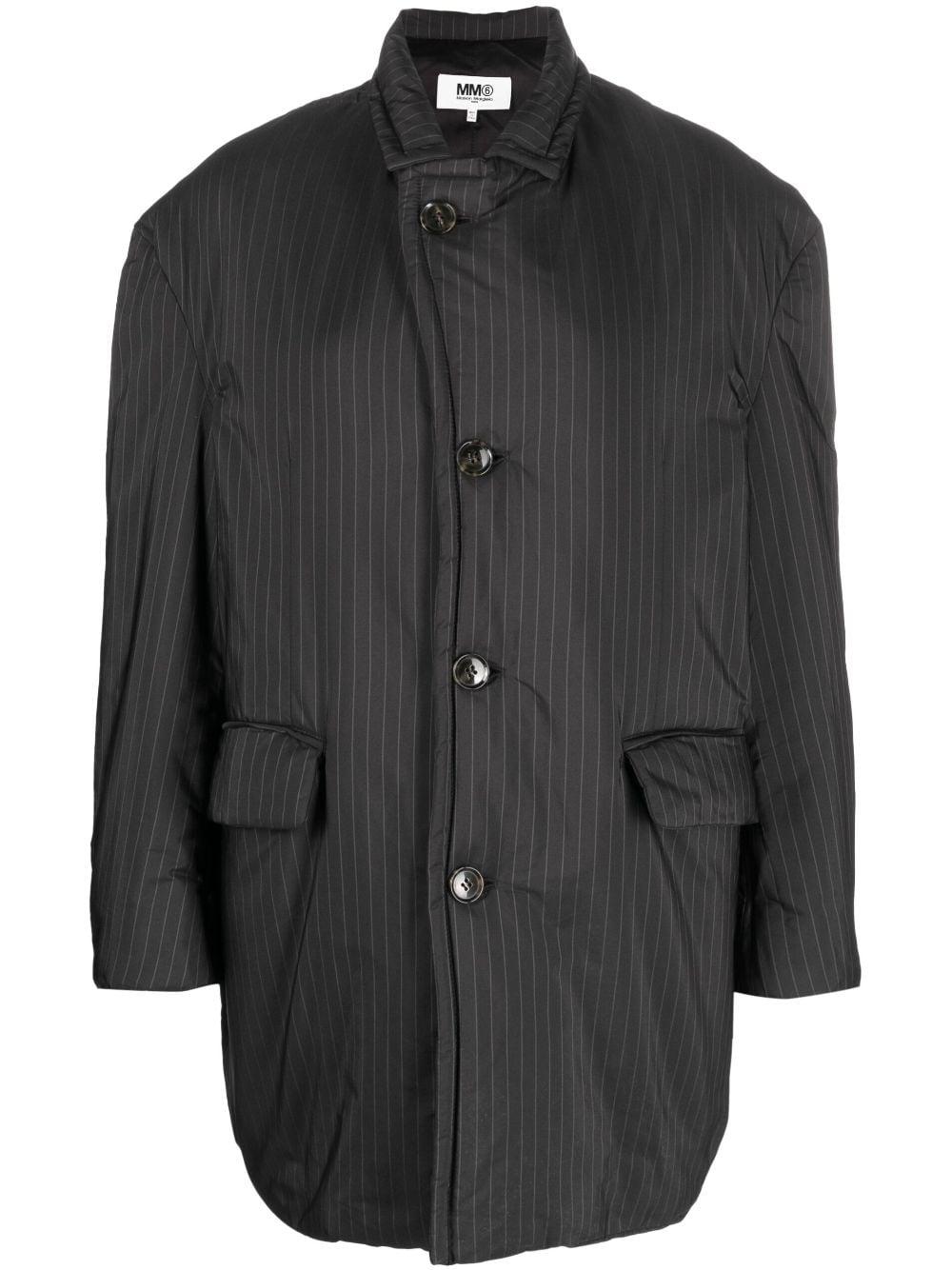 Giacca gessata donna con abbottonatura frontale S52AM0276S78142 001F MM6 