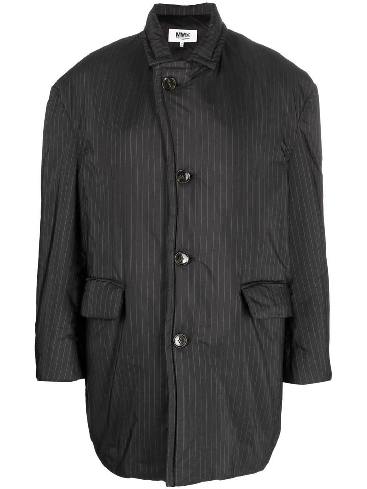 Giacca gessata donna con abbottonatura frontale S52AM0276S78142 001F MM6 