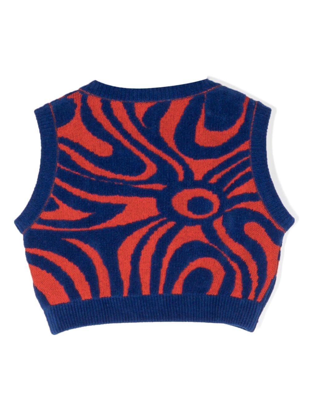 Gilet blu/arancio bambina