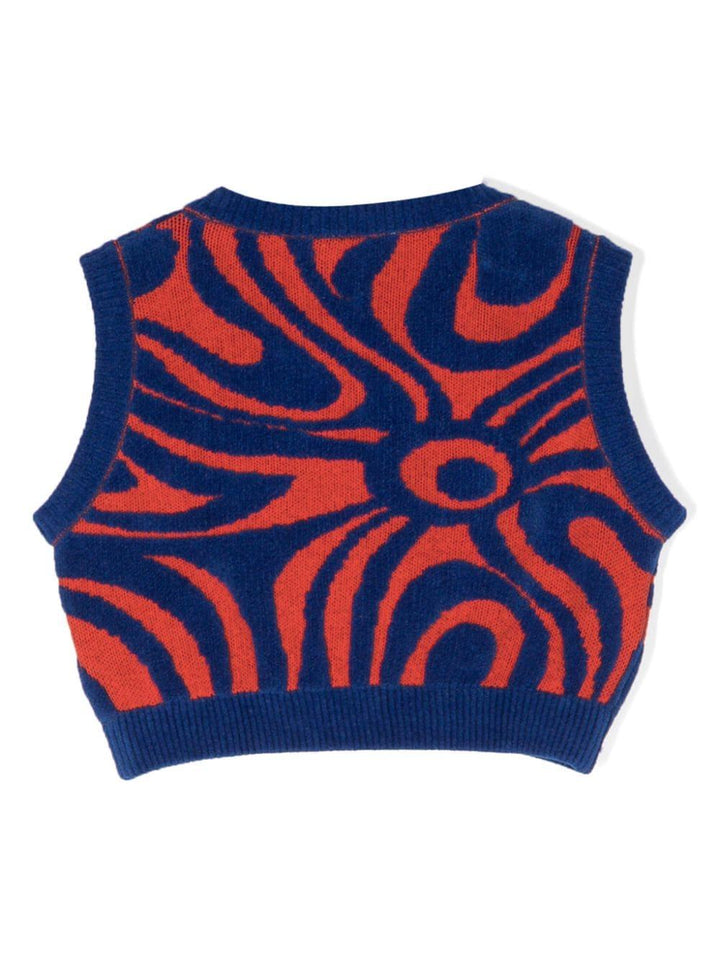 Gilet blu/arancio bambina