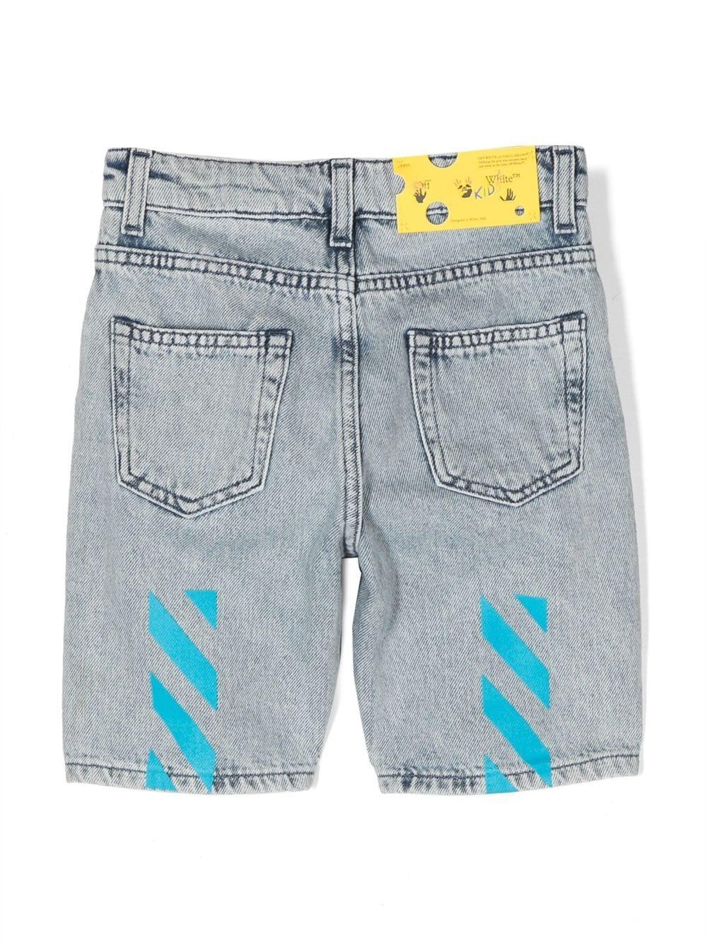 Shorts denim bambino OBYC001S23DEN002 4045 off-white kids 