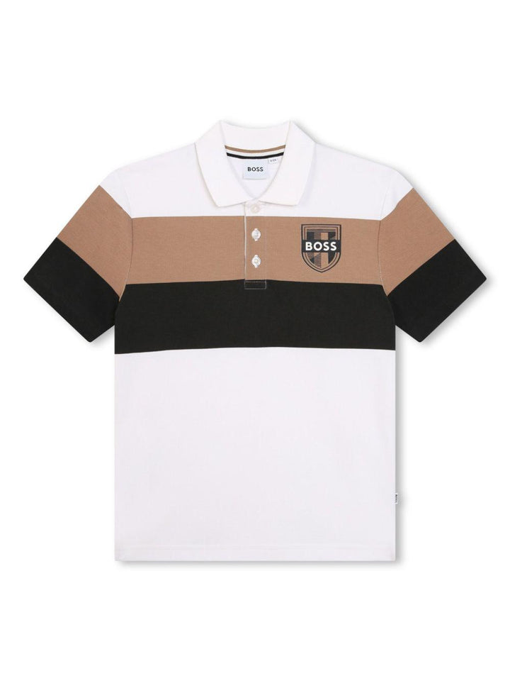 Polo bambino bianca/sabbia
