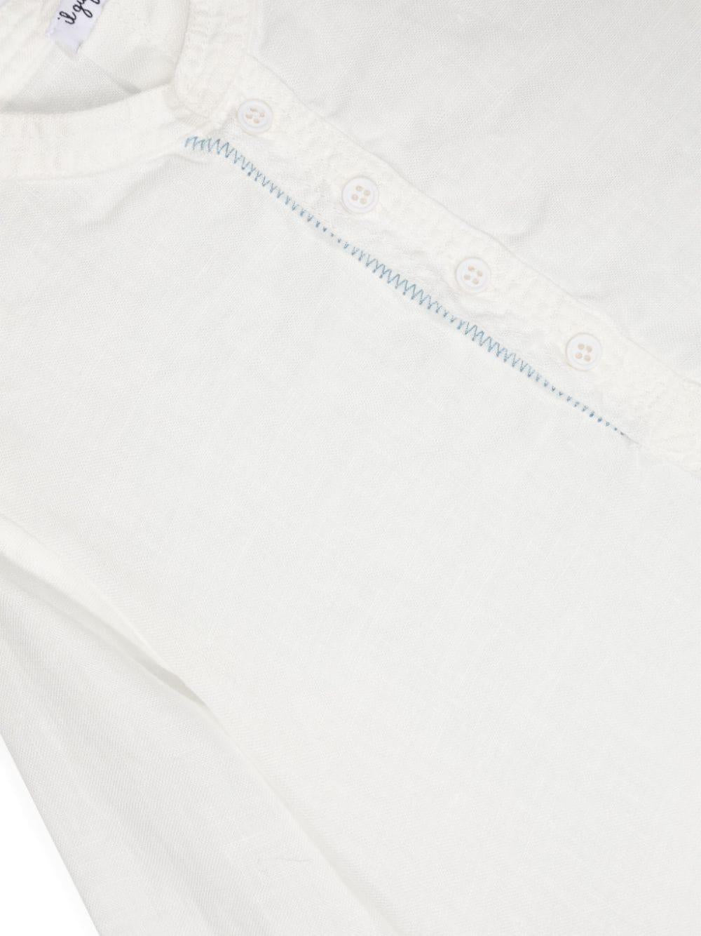 camicia bianca neonato P24CL017L6006 1040 IL GUFO 