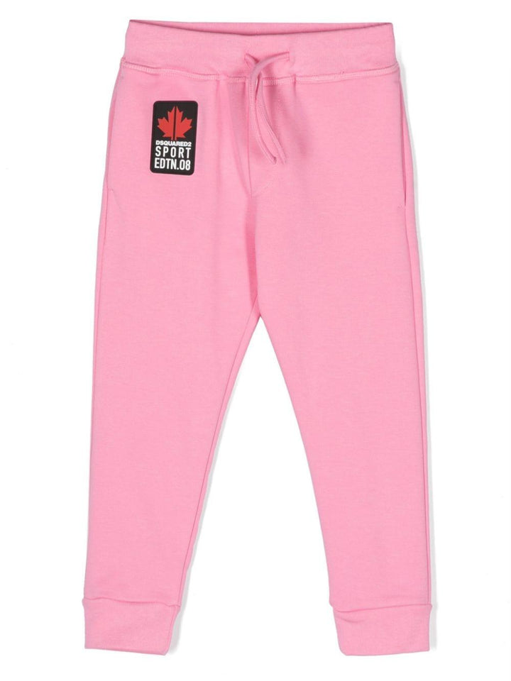 Pantaloni rosa bubblegum unisex con logo