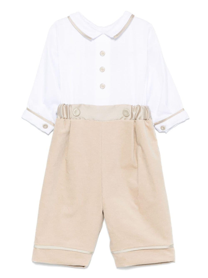 Tutina bianco/beige neonato