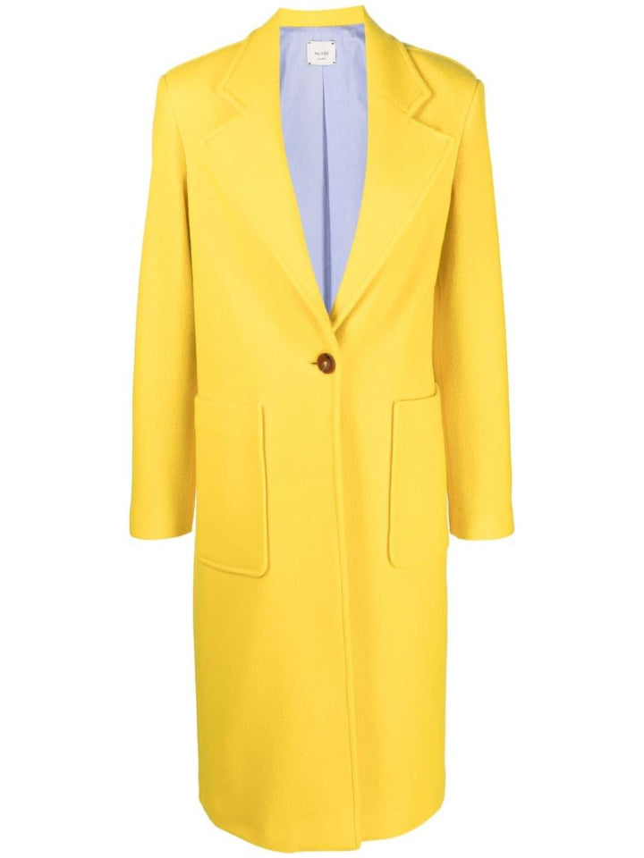 Cappotto monopetto giallo canarino donna
