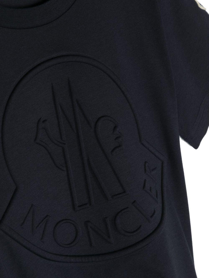 Maglia blu,con logo frontale 8C0001283907 778 Moncler Kids 