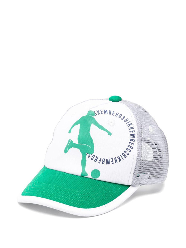 berretto bianco/verde bambino