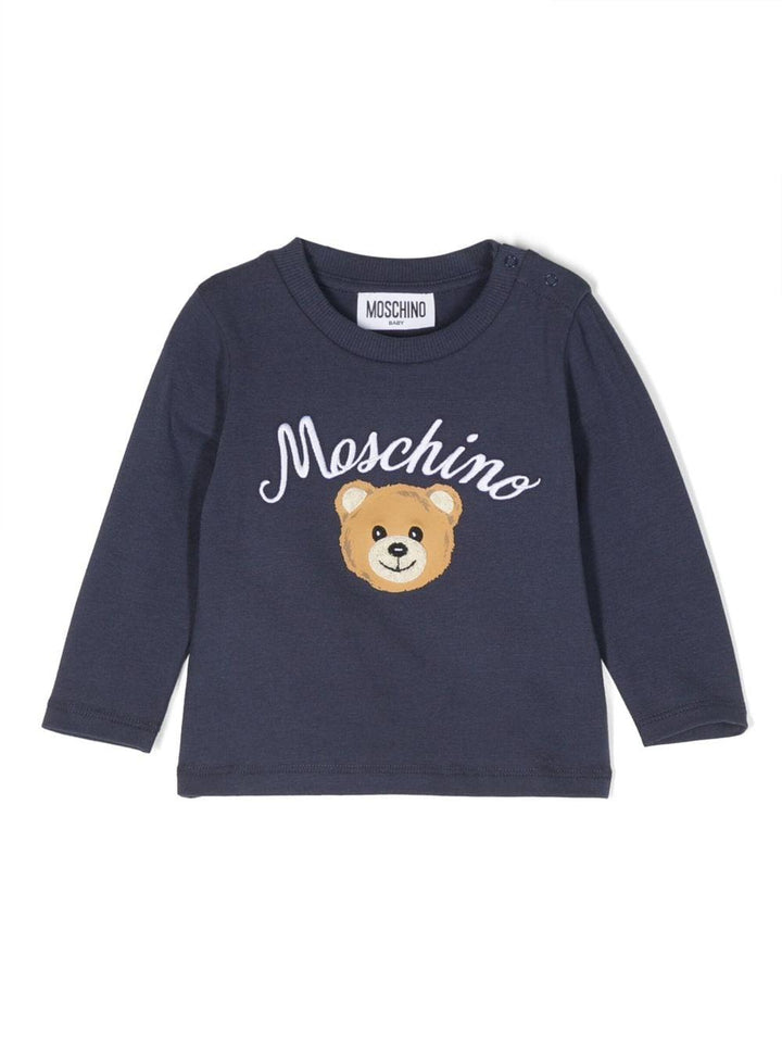 T-shirt blu navy unisex con ricamo