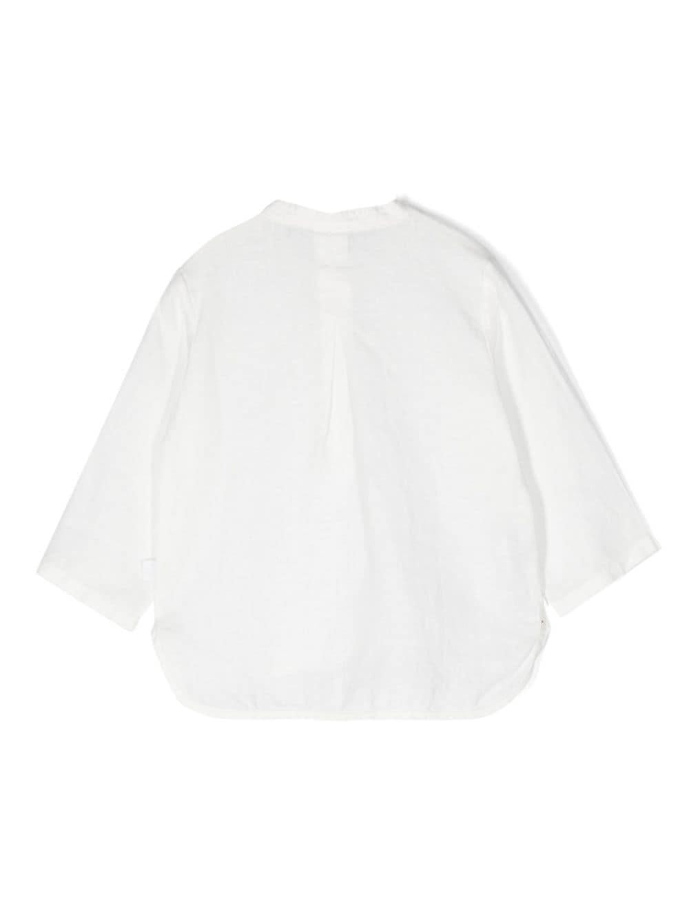 camicia bianca neonato P24CL017L6006 1040 IL GUFO 