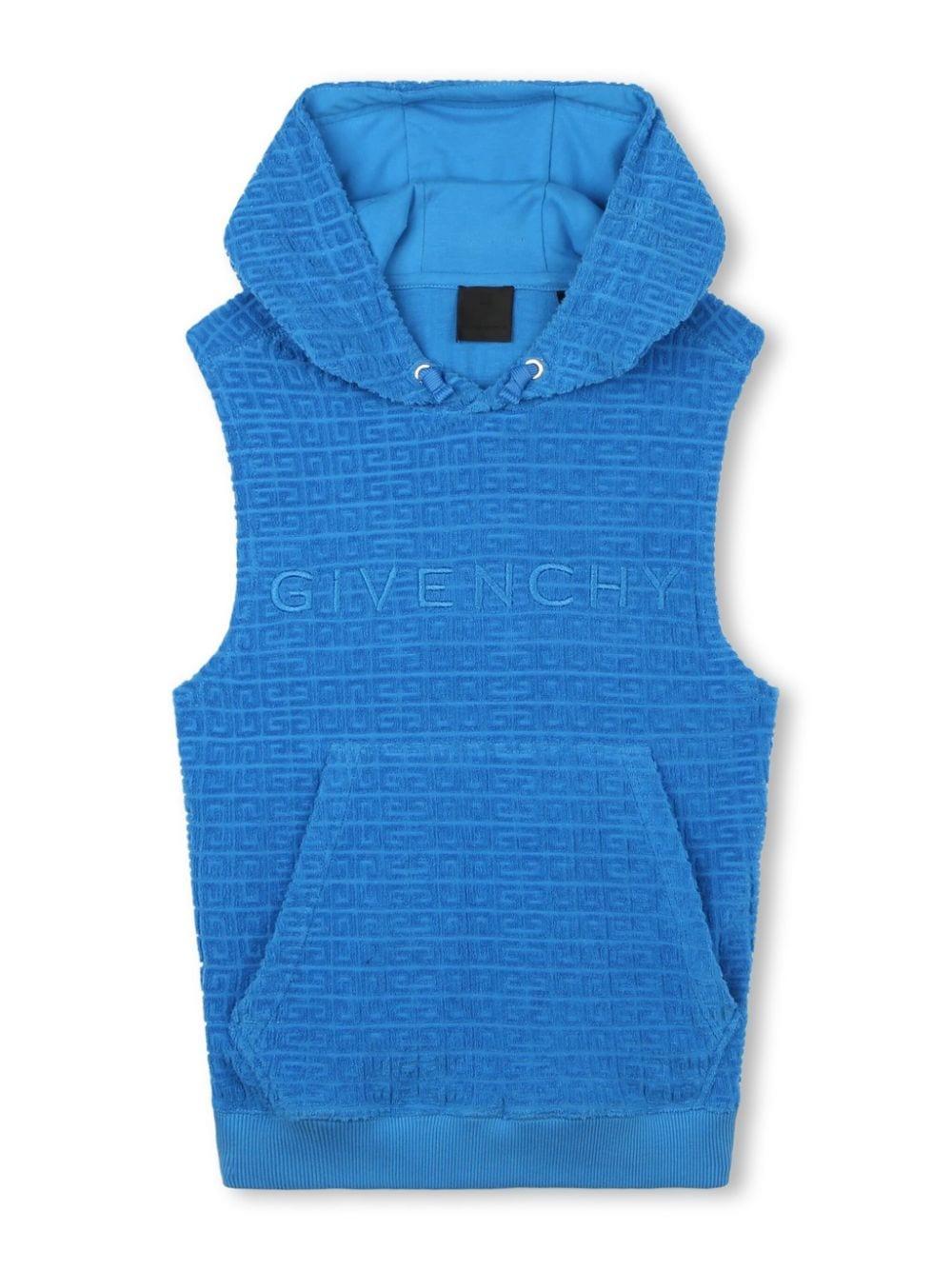 felpa smanicata azzurra bambino H30247 81K Givenchy Kids 