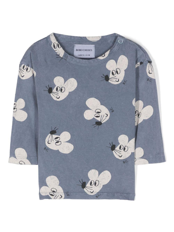 T-shirt blu chiaro neonato con stampa