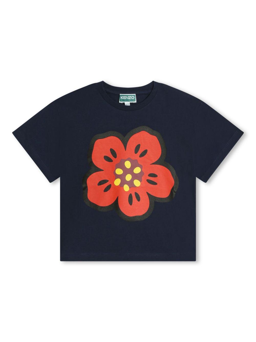t-shirt blu bambina K60383 84A KENZO KIDS 