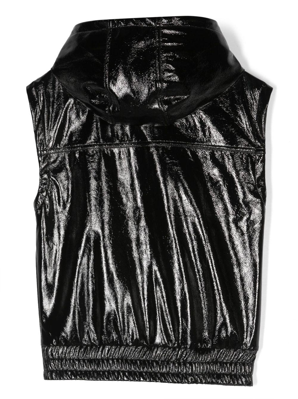 Gilet nero bambina con logo