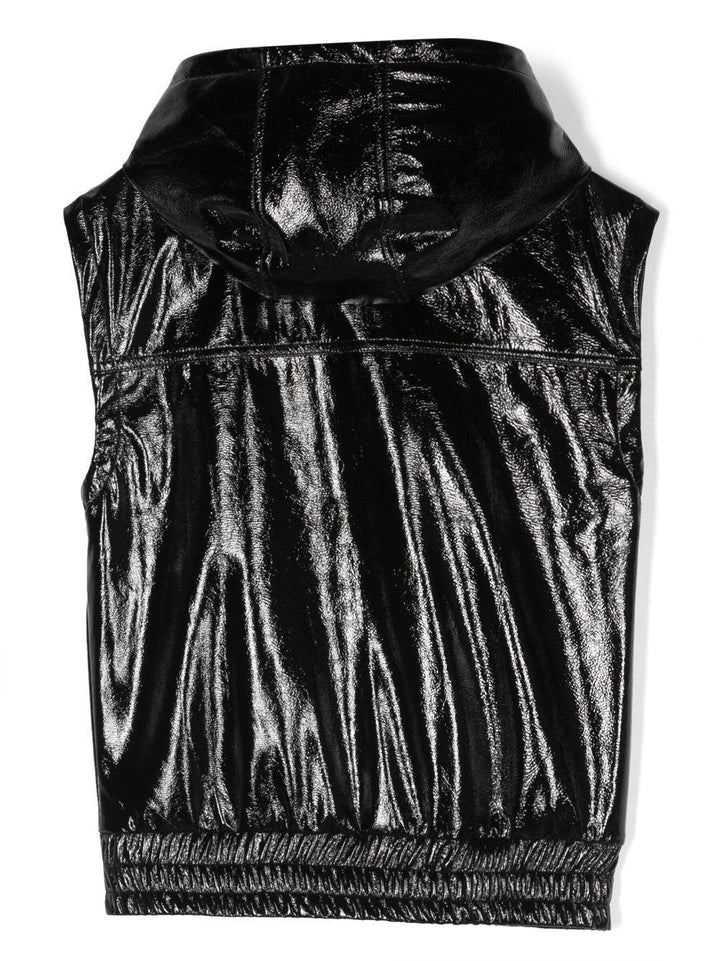 Gilet nero bambina con logo