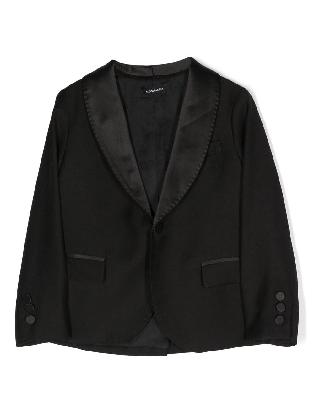 Blazer monopetto classico nero bambina 25B1052354 0050 Monnalisa kids 