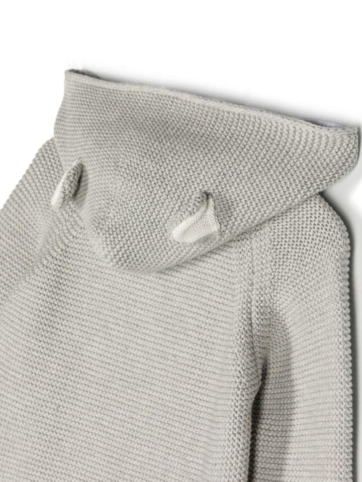 Cardigan grigio neonato con cappuccio