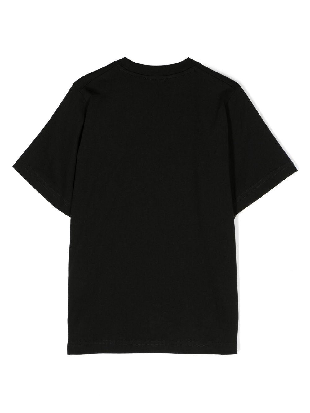 T-shirt nera bambina con stampa Icon bianca