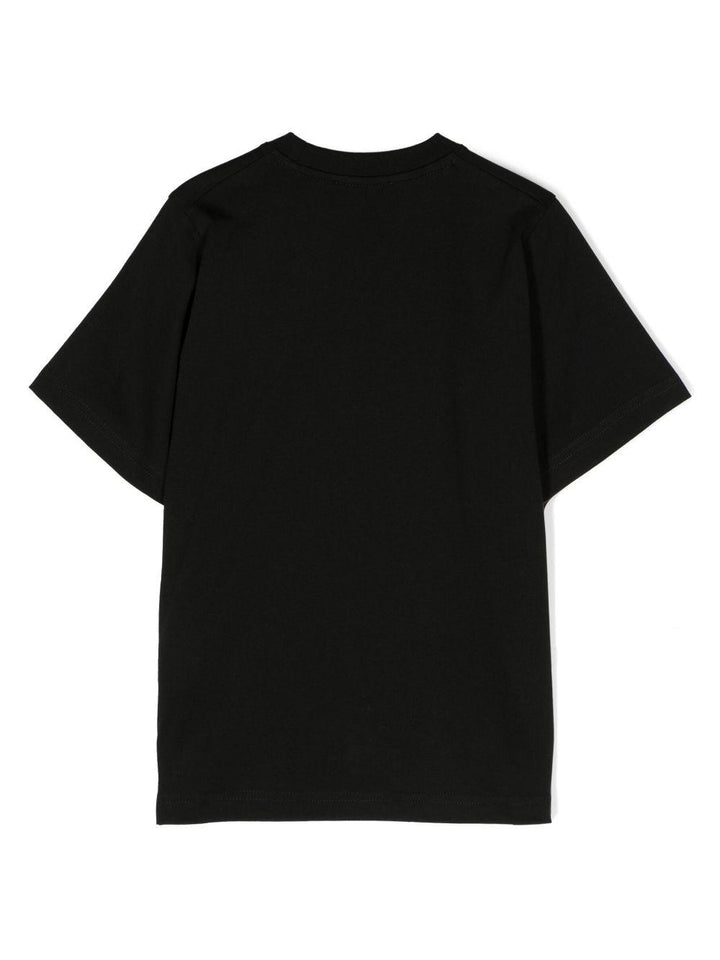 T-shirt nera bambina con stampa Icon bianca