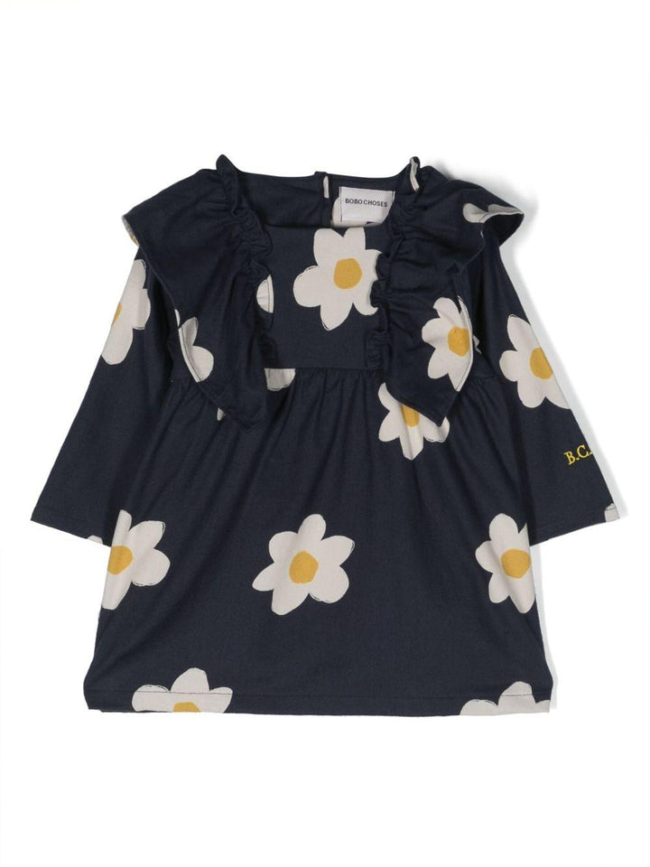 Abito blu navy neonata con stampa