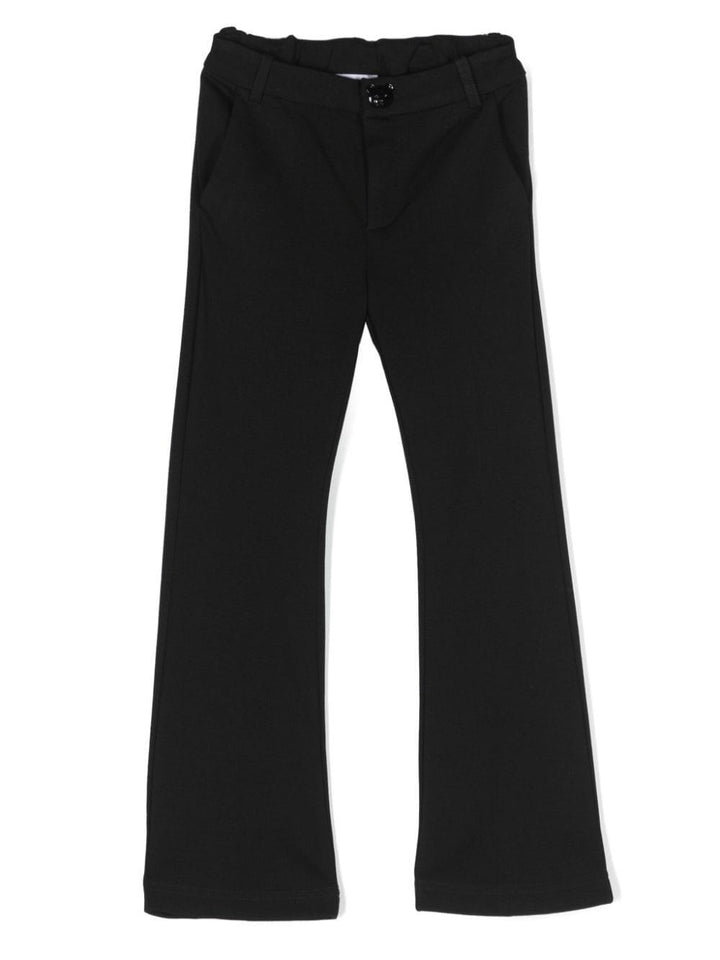 Pantaloni neri bambina con ricamo