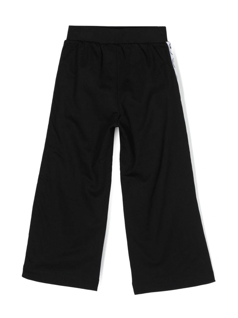 Pantaloni neri e bianchi bambina con stampa
