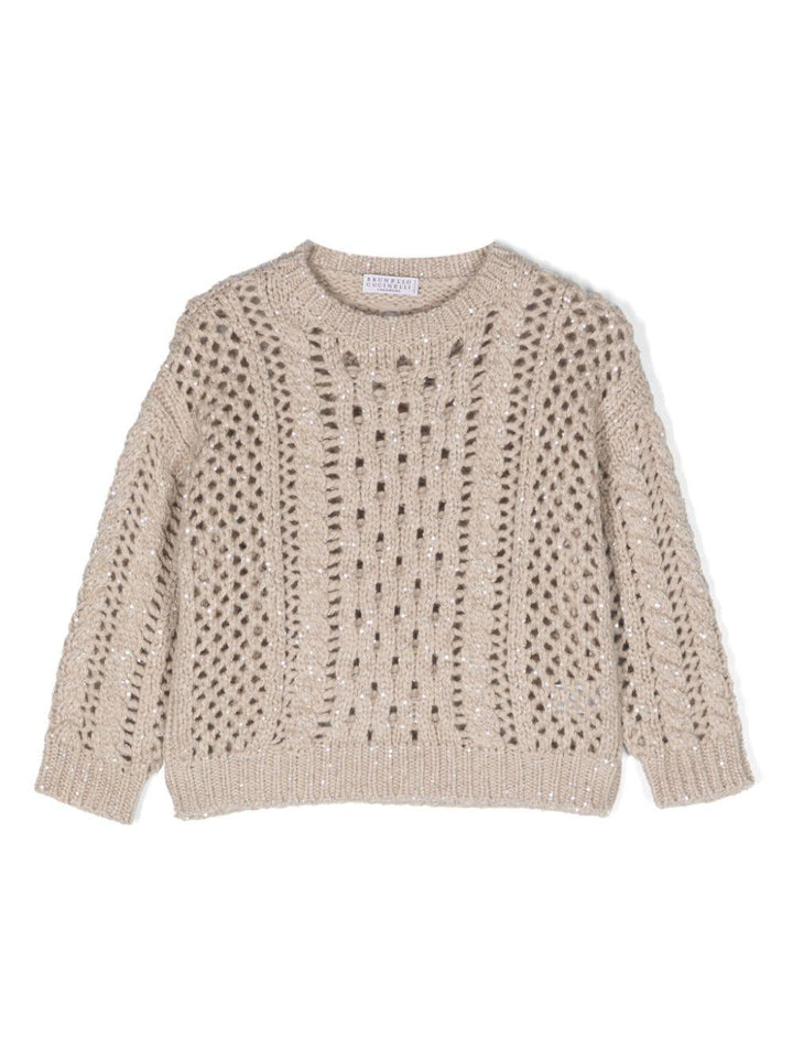 Maglione color sabbia bambina